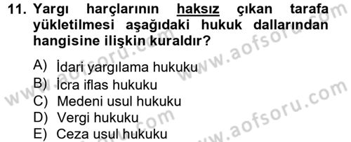 Damga Vergisi Ve Harçlar Bilgisi Dersi 2012 - 2013 Yılı (Final) Dönem Sonu Sınav Soruları 11. Soru