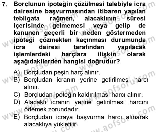 Damga Vergisi Ve Harçlar Bilgisi Dersi 2012 - 2013 Yılı (Final) Dönem Sonu Sınav Soruları 7. Soru