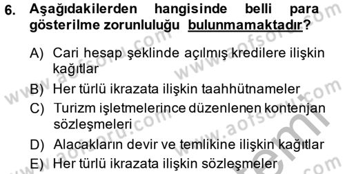 Damga Vergisi Ve Harçlar Bilgisi Dersi 2013 - 2014 Yılı (Vize) Ara Sınav Soruları 6. Soru