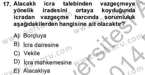 Damga Vergisi Ve Harçlar Bilgisi Dersi 2013 - 2014 Yılı (Final) Dönem Sonu Sınavı 17. Soru