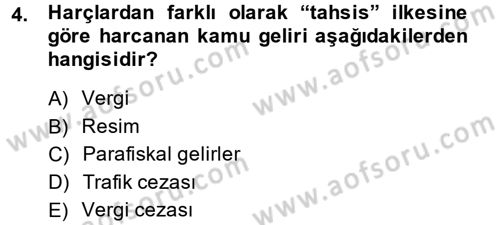 Damga Vergisi Ve Harçlar Bilgisi Dersi 2013 - 2014 Yılı (Final) Dönem Sonu Sınavı 4. Soru