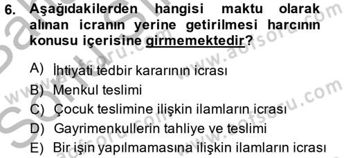 Damga Vergisi Ve Harçlar Bilgisi Dersi 2013 - 2014 Yılı (Final) Dönem Sonu Sınavı 6. Soru
