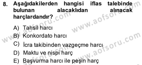 Damga Vergisi Ve Harçlar Bilgisi Dersi 2013 - 2014 Yılı (Final) Dönem Sonu Sınavı 8. Soru