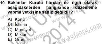 Damga Vergisi Ve Harçlar Bilgisi Dersi 2013 - 2014 Yılı Tek Ders Sınav Soruları 10. Soru