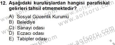 Damga Vergisi Ve Harçlar Bilgisi Dersi 2013 - 2014 Yılı Tek Ders Sınav Soruları 12. Soru
