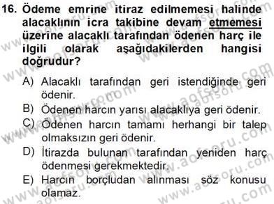 Damga Vergisi Ve Harçlar Bilgisi Dersi 2013 - 2014 Yılı Tek Ders Sınav Soruları 16. Soru