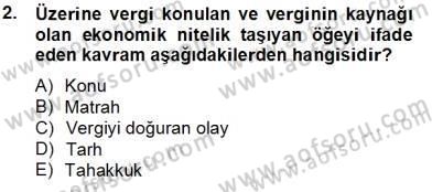 Damga Vergisi Ve Harçlar Bilgisi Dersi 2013 - 2014 Yılı Tek Ders Sınav Soruları 2. Soru