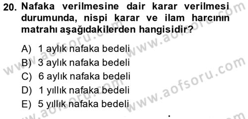Damga Vergisi Ve Harçlar Bilgisi Dersi 2014 - 2015 Yılı (Vize) Ara Sınav Soruları 20. Soru