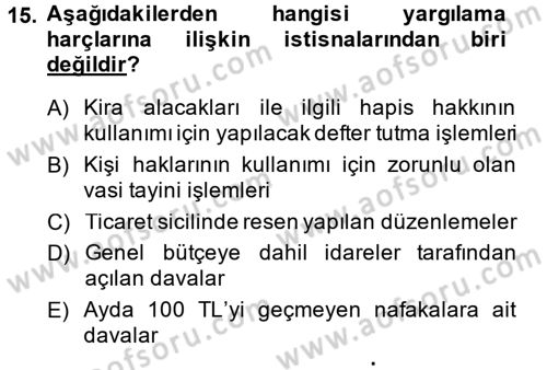 Damga Vergisi Ve Harçlar Bilgisi Dersi 2014 - 2015 Yılı (Final) Dönem Sonu Sınav Soruları 15. Soru