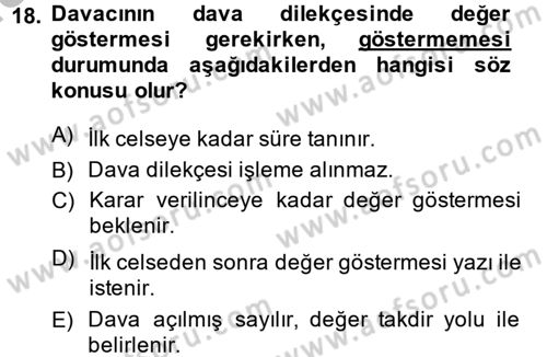Damga Vergisi Ve Harçlar Bilgisi Dersi 2014 - 2015 Yılı (Final) Dönem Sonu Sınav Soruları 18. Soru