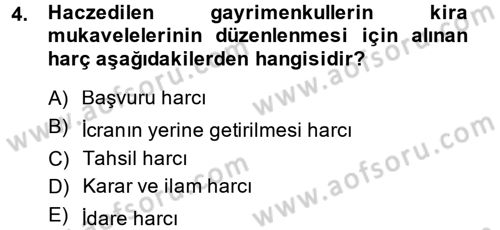 Damga Vergisi Ve Harçlar Bilgisi Dersi 2014 - 2015 Yılı (Final) Dönem Sonu Sınav Soruları 4. Soru