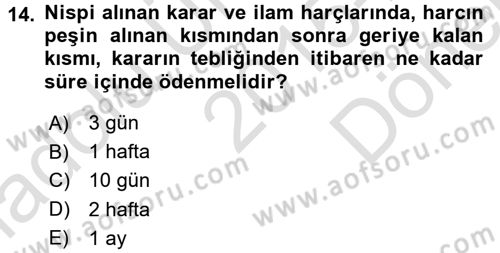 Damga Vergisi Ve Harçlar Bilgisi Dersi 2015 - 2016 Yılı (Final) Dönem Sonu Sınav Soruları 14. Soru