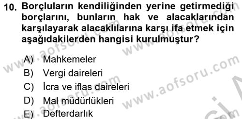 Damga Vergisi Ve Harçlar Bilgisi Dersi 2016 - 2017 Yılı 3 Ders Sınav Soruları 10. Soru
