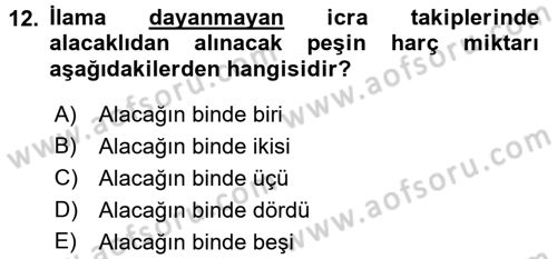 Damga Vergisi Ve Harçlar Bilgisi Dersi 2016 - 2017 Yılı 3 Ders Sınav Soruları 12. Soru
