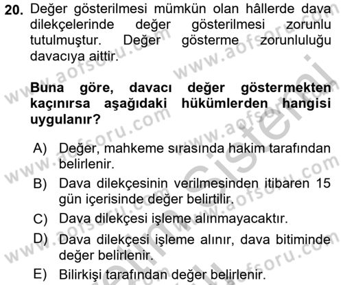 Damga Vergisi Ve Harçlar Bilgisi Dersi 2016 - 2017 Yılı 3 Ders Sınav Soruları 20. Soru