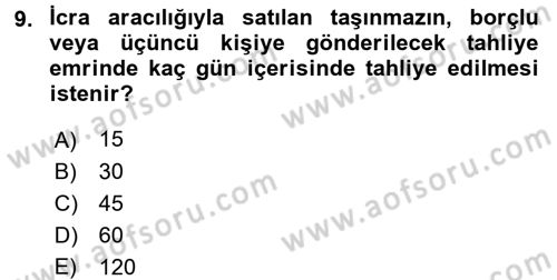 Damga Vergisi Ve Harçlar Bilgisi Dersi 2016 - 2017 Yılı 3 Ders Sınav Soruları 9. Soru