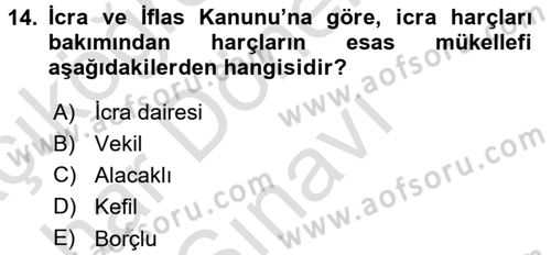 Damga Vergisi Ve Harçlar Bilgisi Dersi 2016 - 2017 Yılı (Final) Dönem Sonu Sınavı 14. Soru