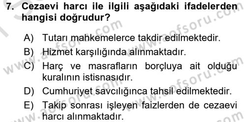 Damga Vergisi Ve Harçlar Bilgisi Dersi 2016 - 2017 Yılı (Final) Dönem Sonu Sınavı 7. Soru