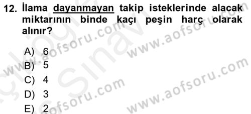 Damga Vergisi Ve Harçlar Bilgisi Dersi 2017 - 2018 Yılı 3 Ders Sınav Soruları 12. Soru