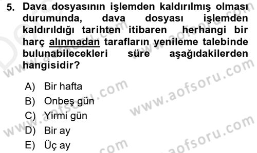 Damga Vergisi Ve Harçlar Bilgisi Dersi 2017 - 2018 Yılı 3 Ders Sınav Soruları 5. Soru