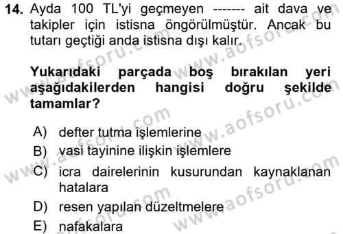 Damga Vergisi Ve Harçlar Bilgisi Dersi 2017 - 2018 Yılı (Final) Dönem Sonu Sınav Soruları 14. Soru
