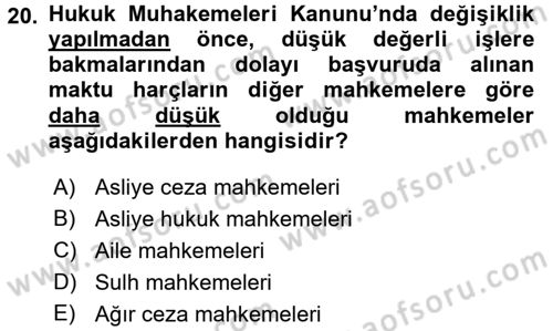 Damga Vergisi Ve Harçlar Bilgisi Dersi 2017 - 2018 Yılı (Final) Dönem Sonu Sınav Soruları 20. Soru