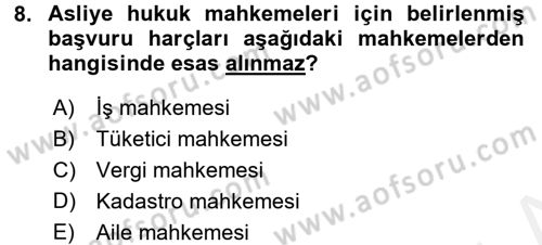 Damga Vergisi Ve Harçlar Bilgisi Dersi 2017 - 2018 Yılı (Final) Dönem Sonu Sınav Soruları 8. Soru