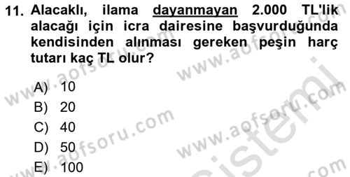 Damga Vergisi Ve Harçlar Bilgisi Dersi 2018 - 2019 Yılı 3 Ders Sınav Soruları 11. Soru