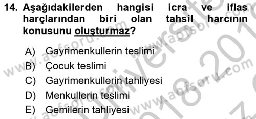 Damga Vergisi Ve Harçlar Bilgisi Dersi 2018 - 2019 Yılı Yaz Okulu Sınav Soruları 14. Soru