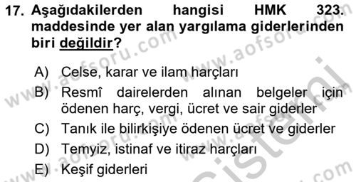 Damga Vergisi Ve Harçlar Bilgisi Dersi 2018 - 2019 Yılı Yaz Okulu Sınav Soruları 17. Soru