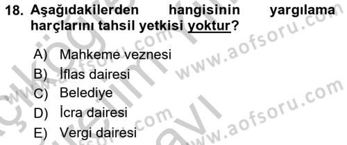 Damga Vergisi Ve Harçlar Bilgisi Dersi 2018 - 2019 Yılı Yaz Okulu Sınav Soruları 18. Soru
