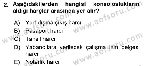 Damga Vergisi Ve Harçlar Bilgisi Dersi 2018 - 2019 Yılı Yaz Okulu Sınav Soruları 2. Soru