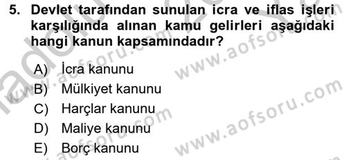 Damga Vergisi Ve Harçlar Bilgisi Dersi 2018 - 2019 Yılı Yaz Okulu Sınav Soruları 5. Soru