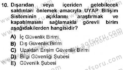 Ulusal Yargı Ağı Projesi 1 Dersi 2012 - 2013 Yılı (Vize) Ara Sınav Soruları 10. Soru
