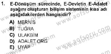 Ulusal Yargı Ağı Projesi 1 Dersi 2012 - 2013 Yılı (Final) Dönem Sonu Sınav Soruları 1. Soru