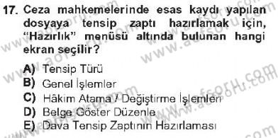 Ulusal Yargı Ağı Projesi 1 Dersi 2012 - 2013 Yılı Tek Ders Sınav Soruları 17. Soru