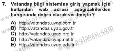 Ulusal Yargı Ağı Projesi 1 Dersi 2012 - 2013 Yılı Tek Ders Sınav Soruları 7. Soru
