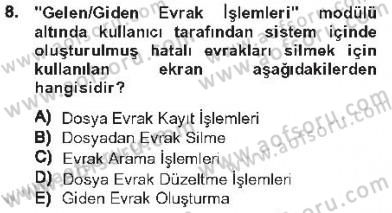 Ulusal Yargı Ağı Projesi 1 Dersi 2012 - 2013 Yılı Tek Ders Sınav Soruları 8. Soru
