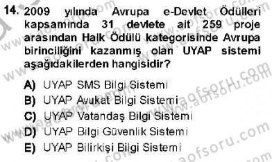 Ulusal Yargı Ağı Projesi 1 Dersi 2013 - 2014 Yılı (Vize) Ara Sınav Soruları 14. Soru