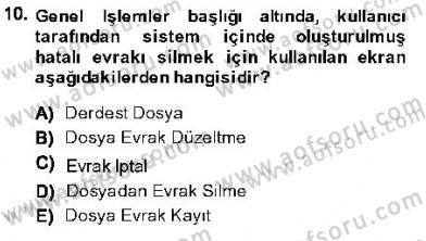 Ulusal Yargı Ağı Projesi 1 Dersi 2013 - 2014 Yılı (Final) Dönem Sonu Sınav Soruları 10. Soru