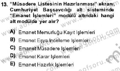 Ulusal Yargı Ağı Projesi 1 Dersi 2013 - 2014 Yılı (Final) Dönem Sonu Sınav Soruları 13. Soru