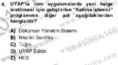 Ulusal Yargı Ağı Projesi 1 Dersi 2013 - 2014 Yılı (Final) Dönem Sonu Sınav Soruları 4. Soru