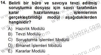 Ulusal Yargı Ağı Projesi 1 Dersi 2013 - 2014 Yılı Tek Ders Sınav Soruları 14. Soru