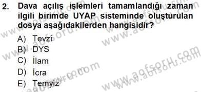 Ulusal Yargı Ağı Projesi 1 Dersi 2013 - 2014 Yılı Tek Ders Sınav Soruları 2. Soru