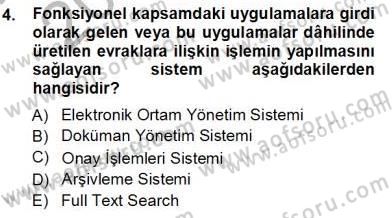 Ulusal Yargı Ağı Projesi 1 Dersi 2013 - 2014 Yılı Tek Ders Sınav Soruları 4. Soru
