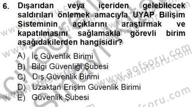 Ulusal Yargı Ağı Projesi 1 Dersi 2013 - 2014 Yılı Tek Ders Sınav Soruları 6. Soru