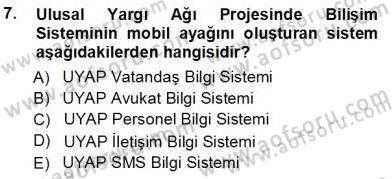 Ulusal Yargı Ağı Projesi 1 Dersi 2013 - 2014 Yılı Tek Ders Sınav Soruları 7. Soru