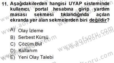 Ulusal Yargı Ağı Projesi 1 Dersi 2014 - 2015 Yılı (Vize) Ara Sınav Soruları 11. Soru