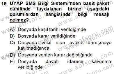 Ulusal Yargı Ağı Projesi 1 Dersi 2014 - 2015 Yılı (Vize) Ara Sınav Soruları 16. Soru