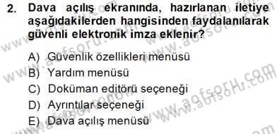 Ulusal Yargı Ağı Projesi 1 Dersi 2014 - 2015 Yılı (Vize) Ara Sınav Soruları 2. Soru